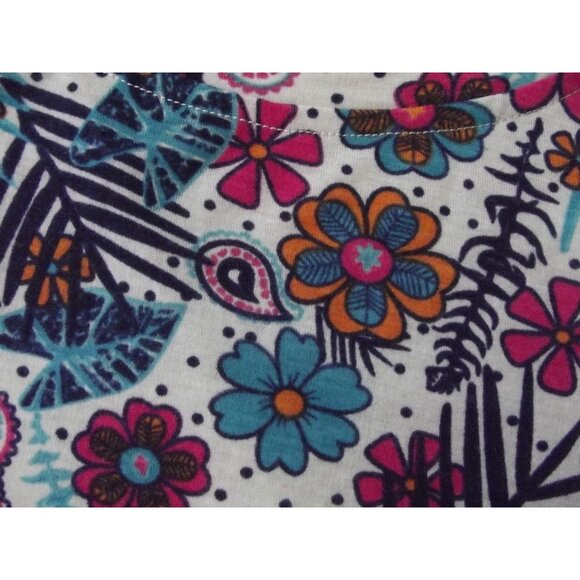 Jamby Tunic Top Womens Size Small Colorful Ditzy Floral shirt Artzy round long - Picture 7 of 8